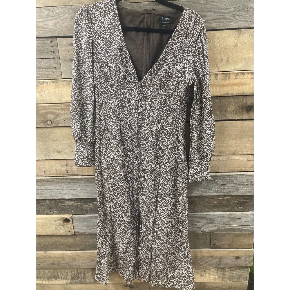 Bardot Brown And White Floral Dress Size M